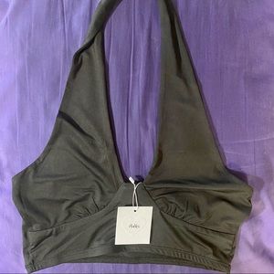 Adika Black Wilson Wrap Crop Halter Top Size L
